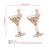 Fashion New Personality Trend Goblet Earrings Creative Design Geometric Diamond Earrings