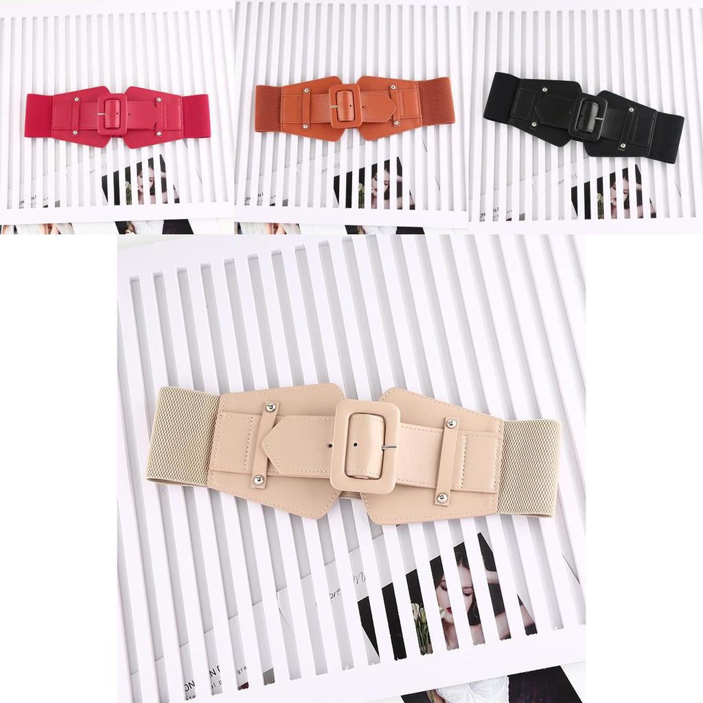 Fashion Vintage Leather Waist Belt For Women With Button Buckle For Casual Wear