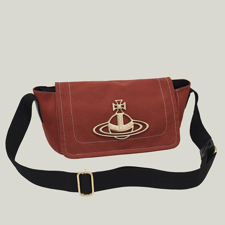 Vintage Bags Bags Queen Mother West Bags 2025 New Saturn Big Logo Canvas Bag One-shoulder Crossbody Women's Bag