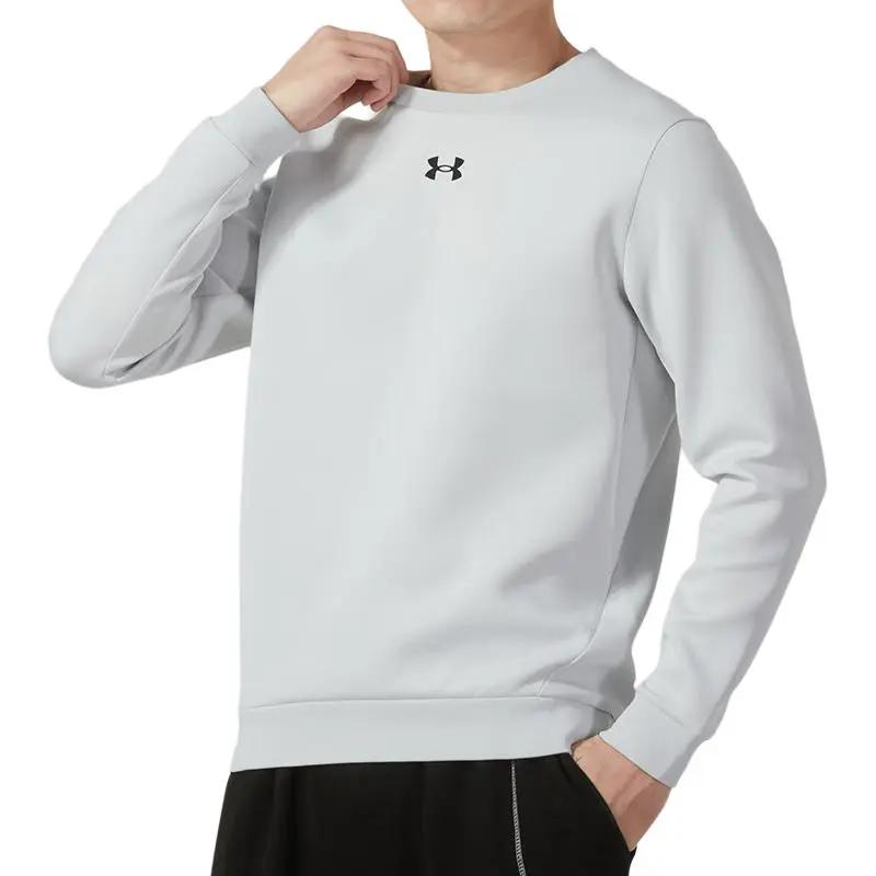 Under Armour Напечатанный модный универсальный круглый вырез с длинным рукавом длинные брюки повседневный спортивный костюм мужской костюм 23600306-009+22500706-001