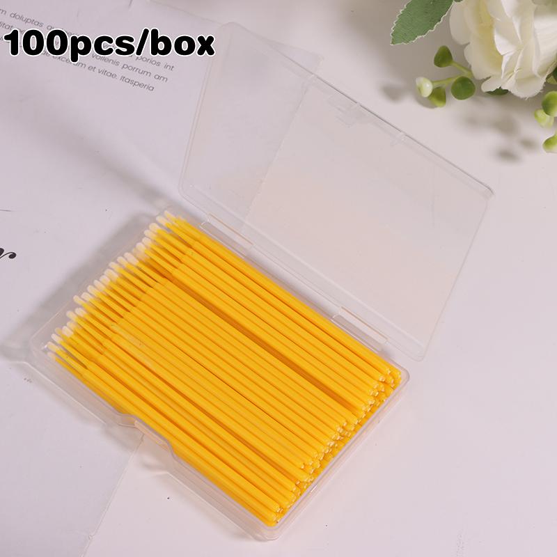 100 шт. микро-кисточка для наращивания ресниц, микро-ватные палочки для губ, тушь для ресниц, розовая микрокисточка