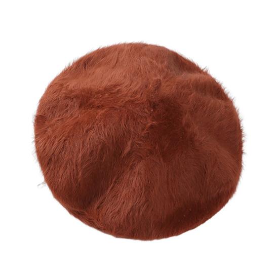 Женская шляпа художника однотонная восьмиугольная с куполообразной тульей берет осень зима теплая плюшевая шляпа модные аксессуары