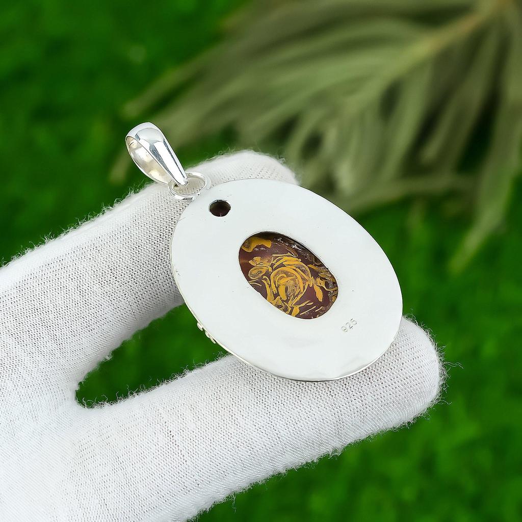 Натуральный Мариам Яшма Мозамбикский Гранат Подвеска для жены Ювелирное изделие Серебро 925 пробы