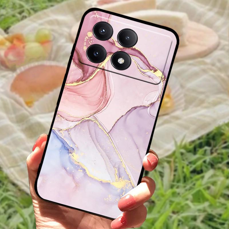 For Xiaomi Poco X6 Case Cover Poco X 6 X6 Pro 5G Silicone Soft Marble Black Bumper Funda Coque for Xiaomi Poco X6 Pro Protective