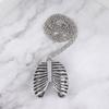 1pcs Fashion Gothic Vinage Rib Cage Necklace Anatomical Skeleton Heart Goth Punk Unique Retro Pendant Necklace For Men Women