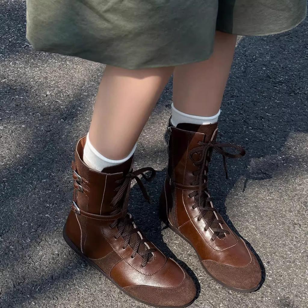 2025 новые ботинки для путешествий по пастбищам Синьцзяна, европейские и американские ремешки, ботинки Мартина, женские ботинки на плоской подошве, немецкие тренировочные ботинки, боксерские ботинки, короткие ботинки