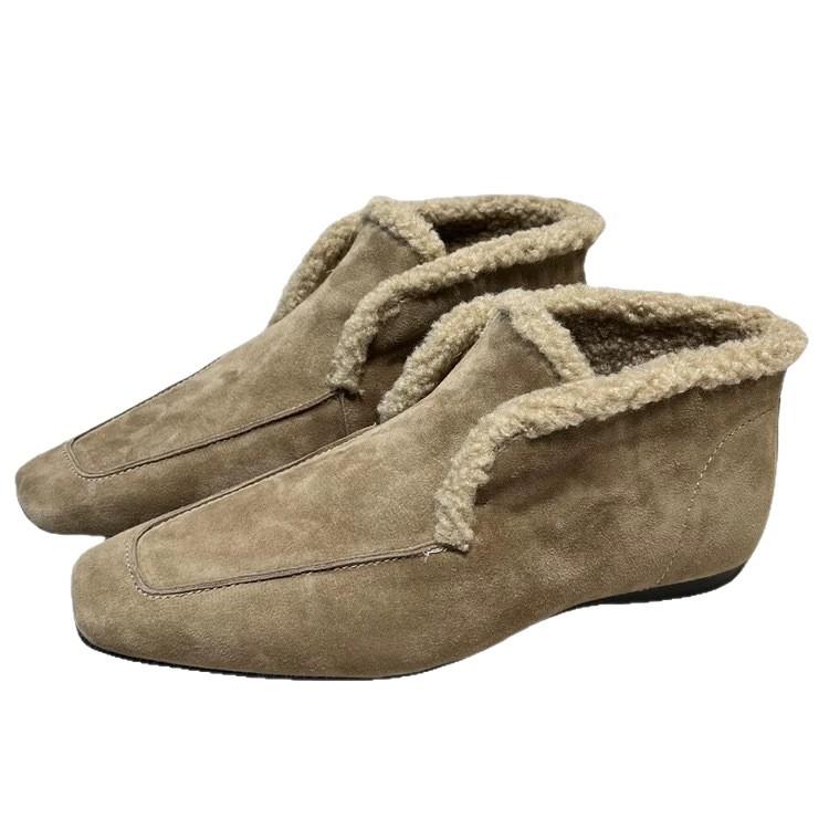 Fan Gui~ Niche Retro Cross-strap Ballet Shoes 2025 New Inner Height Increase Square Head Shallow Mouth Single Shoes Women