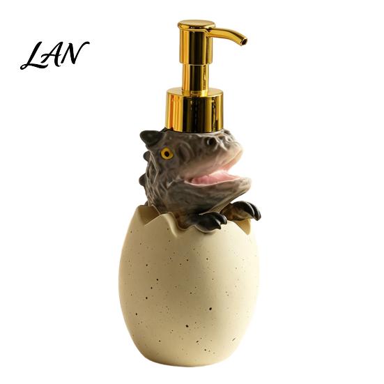 Compact Travel Soap Pump Dinosaur Dispenser Bottle, Reusable Refillable Hand Sanitizer Gift for Home And Bathroom Durable Vinyl ABS Decorative