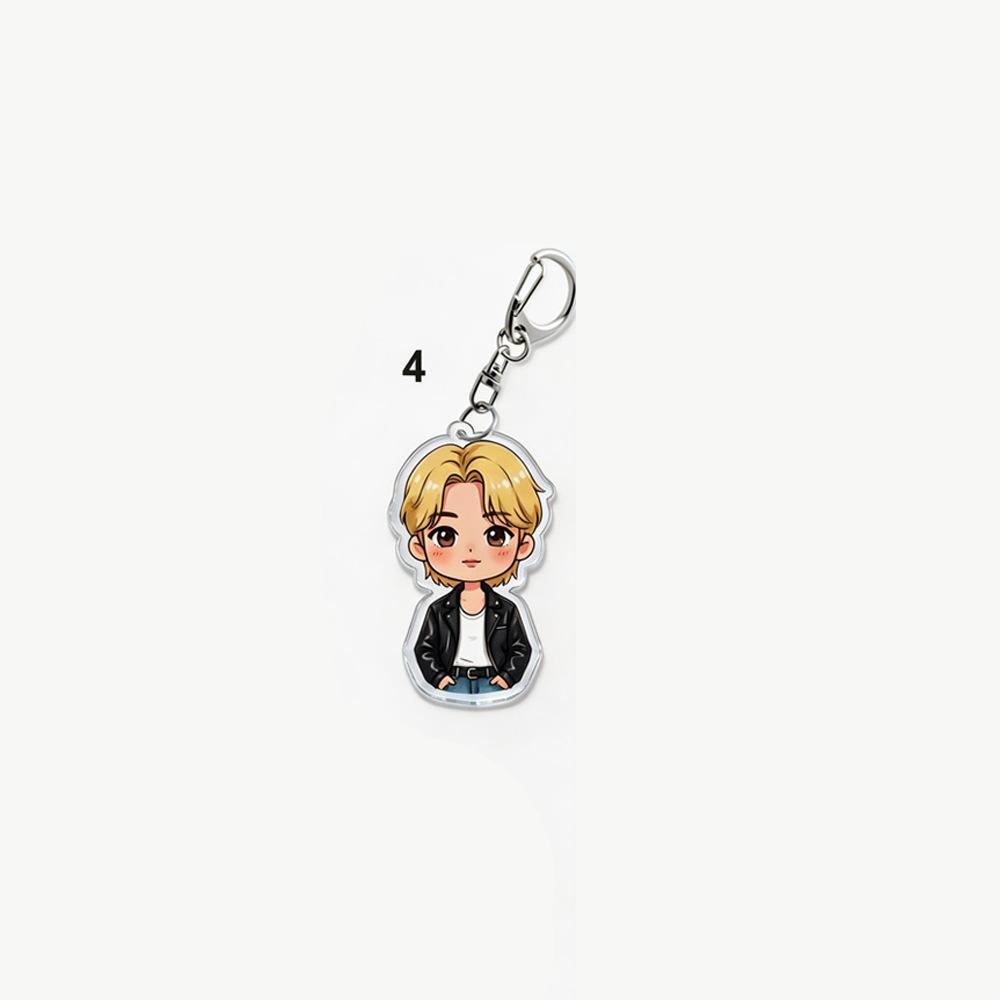 Брелок для ключей в стиле стритвир BTS, Ключница с мультяшной фигуркой Bangtan Boys для повседневной куртки, Мультяшный подвес для сумки K-pop айдола для фанатов ARMY