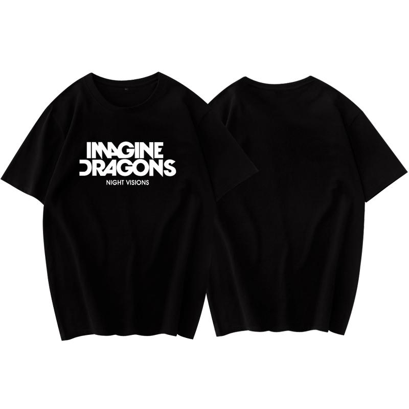 Imagine Dragons Хлопковая футболка с коротким рукавом Обхват 2025 Новая футболка с коротким рукавом Модные футболки для мужчин и женщин - Мужская летн...