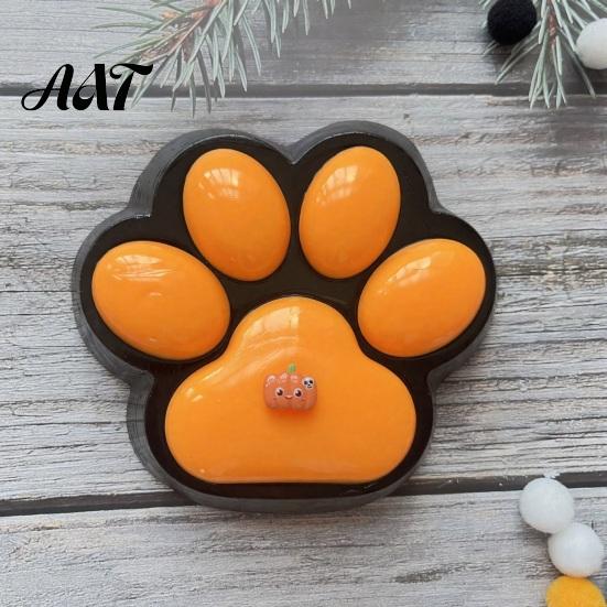 Portable Anxiety Relief Toy Halloween Cat Paw Squeeze Toy, Stress Kitten Claw Sensory Toys Soft Stretchy Pet Fidget for Kids and Adults Shape