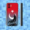 Чехол для телефона Turk Wolf Turkey Flag для iPhone 17,16,15,14,13,12,11,Pro,Max,Plus,Air,X,XS,XR,SE,8,7,Mini,Мягкий Черный Чехол