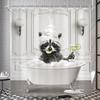 Cool Mens Funny Raccoon Shower Curtain Cute Gray Grey Animal in Bathtub Hilarious Modern Fun Artwork Cloth Fabric Waterproof