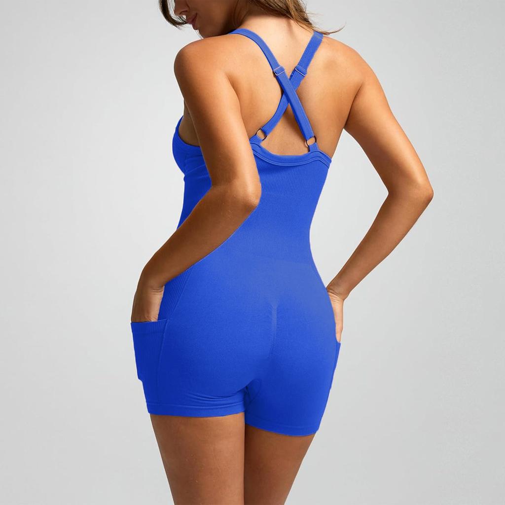 Женский модный однотонный костюм для йоги с круглым вырезом и облегающей спинкой, комбинезон для йоги