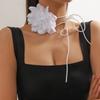 Длинная веревка с большим цветком колье-чокер для женщин элегантное шнурованное веревочное цепочное ожерелье на шею модные ювелирные аксессуары