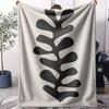 Black Abstract Plant Throw Soft Flannel AC Blanket Lightweight Summer Nap Throw Cozy  Blanket for Sofa Bed Travel Home