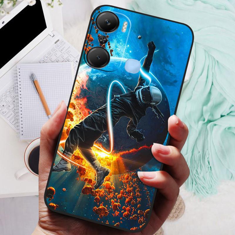 Для чехла Infinix Hot 12 Pro Черная крышка Лев Волк Силиконовые Мягкие Задние Чехлы Для Infinix Hot 12i Hot12 Pro / Hot 20 5G Чехол-накладка