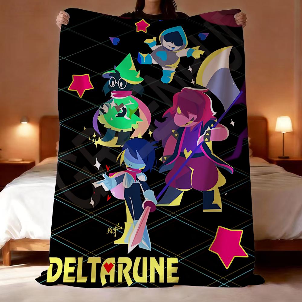 Game deltarunne Throw Lightweight 240g Flannel Blanket Soft Skin-friendly for Summer Cooling