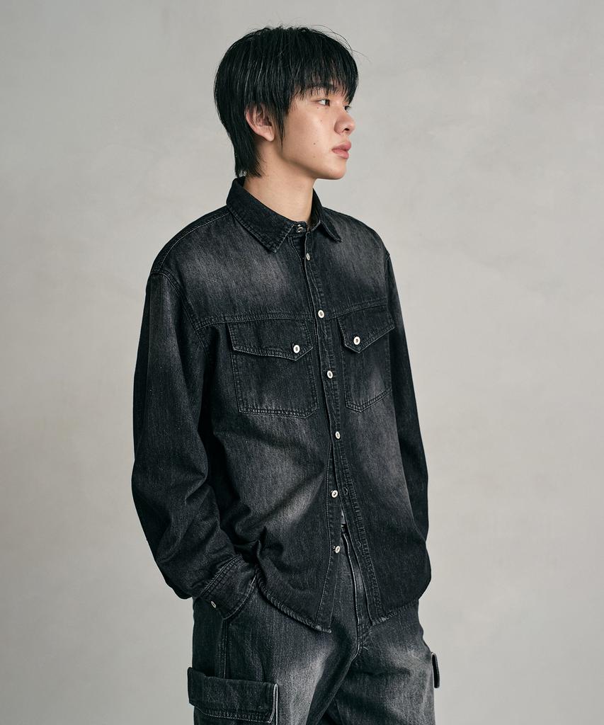 DECET Denim Shirt Dcsh006Blacka