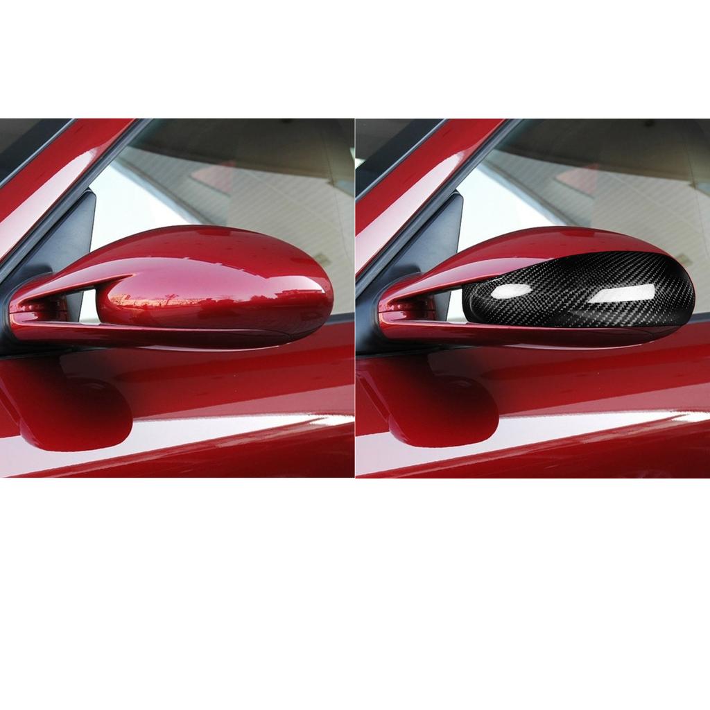 2Pcs Rearview Mirror Cover Add-On Carbon Fiber Cap Fit For Porsche 911 (997.1) 2005-2008
