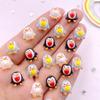 50pcs Colorful Resin Mini Kawaii Heart Penguin Art Nail Flatback Rhinestone Applique DIY Bow Scrapbook Decor Accessories Crafts
