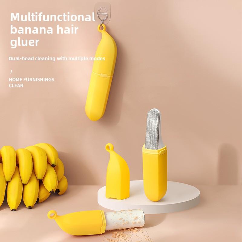 Ролик для удаления ворса Banana, средство для удаления шерсти домашних животных, двусторонний, щетка для удаления катышков с одежды и ткани