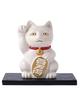 Maneki Neko White Lacquerware Paw Metal Lucky Good Feng Takaoka Copperware Neko Gin-Yado (Lucky Cat) (Right Raised) / Figurine, Cat, Luck, Shui,