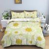 Покрывало на двуспальную кровать Daisy King Flowers Butterfly Постельный комплект для детей, подростков, взрослых Белая цветочная тема 2/3 предмета Полиэстеровый пододеяльник