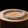 Dragon Pattern Six-Character Mantra Silver Bracelets Men Trend Retro Hipster Hip -Hop Personality Bracelet Jewelry