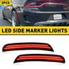 4X Smoked Front Rear LED Side Bumper Marker Lights For Dodge Charger 2015-