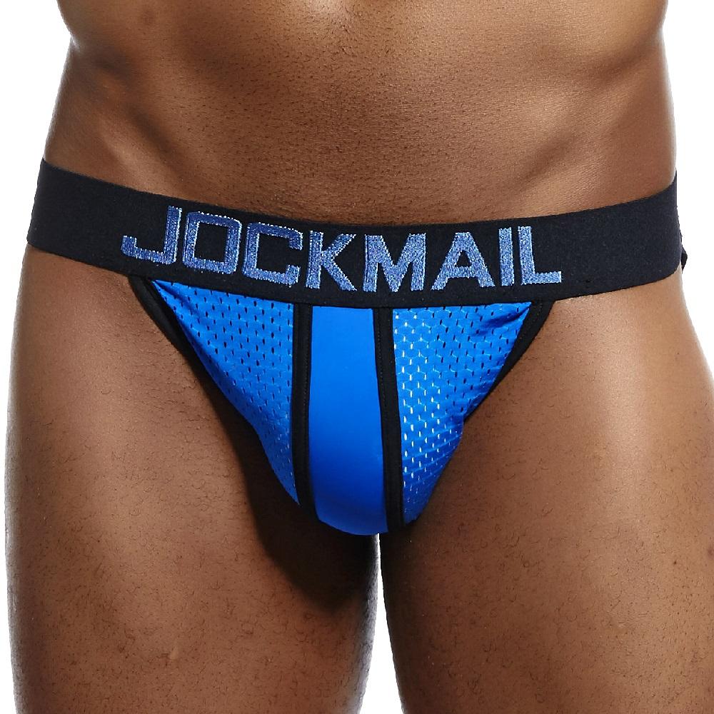 Jockstraps JOCKMAIL Модные трусы-стринги с низкой посадкой из контрастной дышащей сетчатой ткани для мужчин