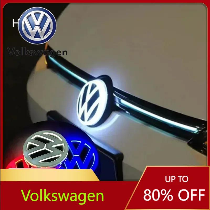 Valve Stems Caps For VOLKSWAGEN VW 11cm LED Car Front Rear Emblem Badge Sticker For VW Polo Golf Jetta Beetle CC Tiguan Touran P zd5