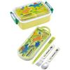 Skater Children's Lunch Box, 450ml, with a Soft Dome-Shaped Lid, Single Tier, Made In Japan, Dinosaur Picture Book, New Dinosaur Design for Boys (RBF3