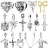 Новинка Медь Крест Ангел Святая Мать Подвеска Шармы Бусины Ювелирные изделия Подходят для Оригинального Браслета для Женщин DIY Подарок