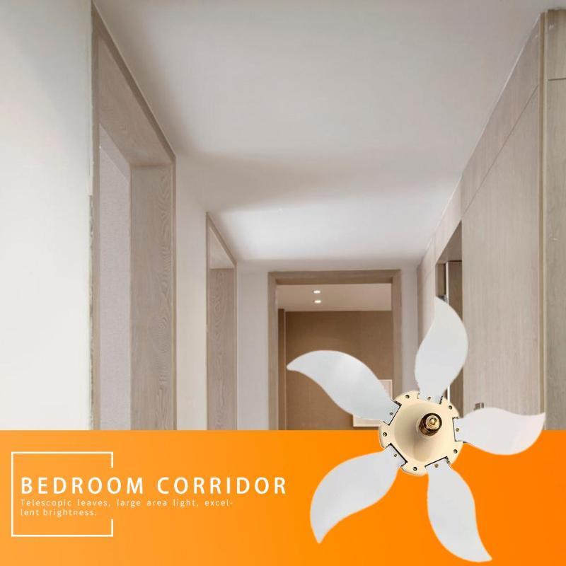 75 Вт, 140 светодиодов, 5-створчатый складной деформируемый светильник для гаража, 4800 лм, E27, в форме вентилятора, потолочная лампа для мастерской