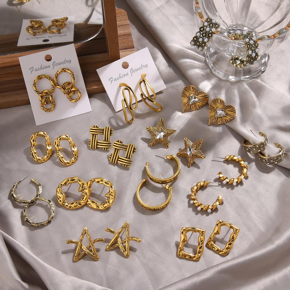 Простые и креативные ретро-круглые C-образные геометрические серьги, женские индивидуальные геометрические серьги для девочек