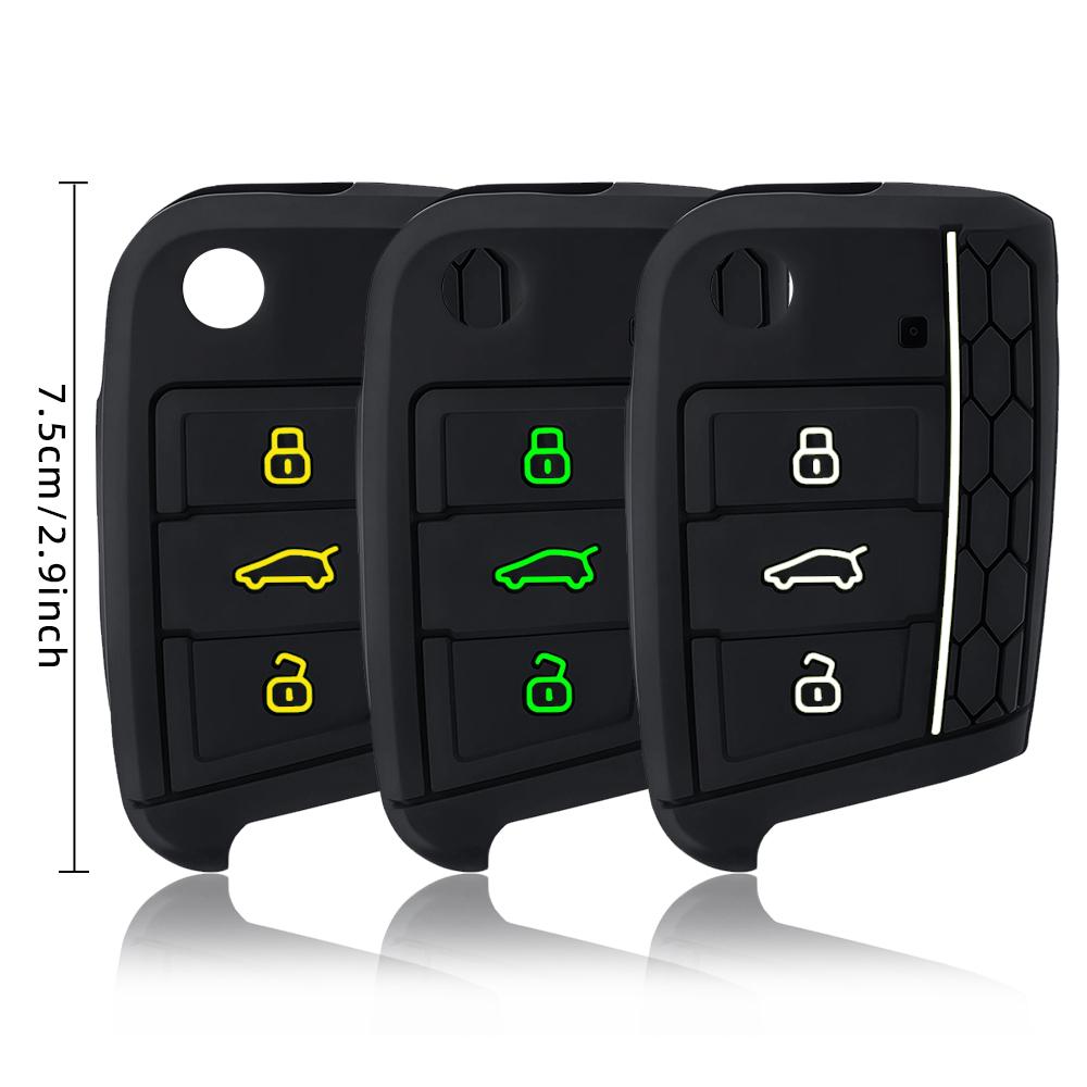 Силиконовый Чехол на 3-кнопочный Выкидной Ключ для Vw Golf 7 Mk7 Skoda Seat 2014 Корпус Брелока Octavia Combi Leon Ibiza Cuptra