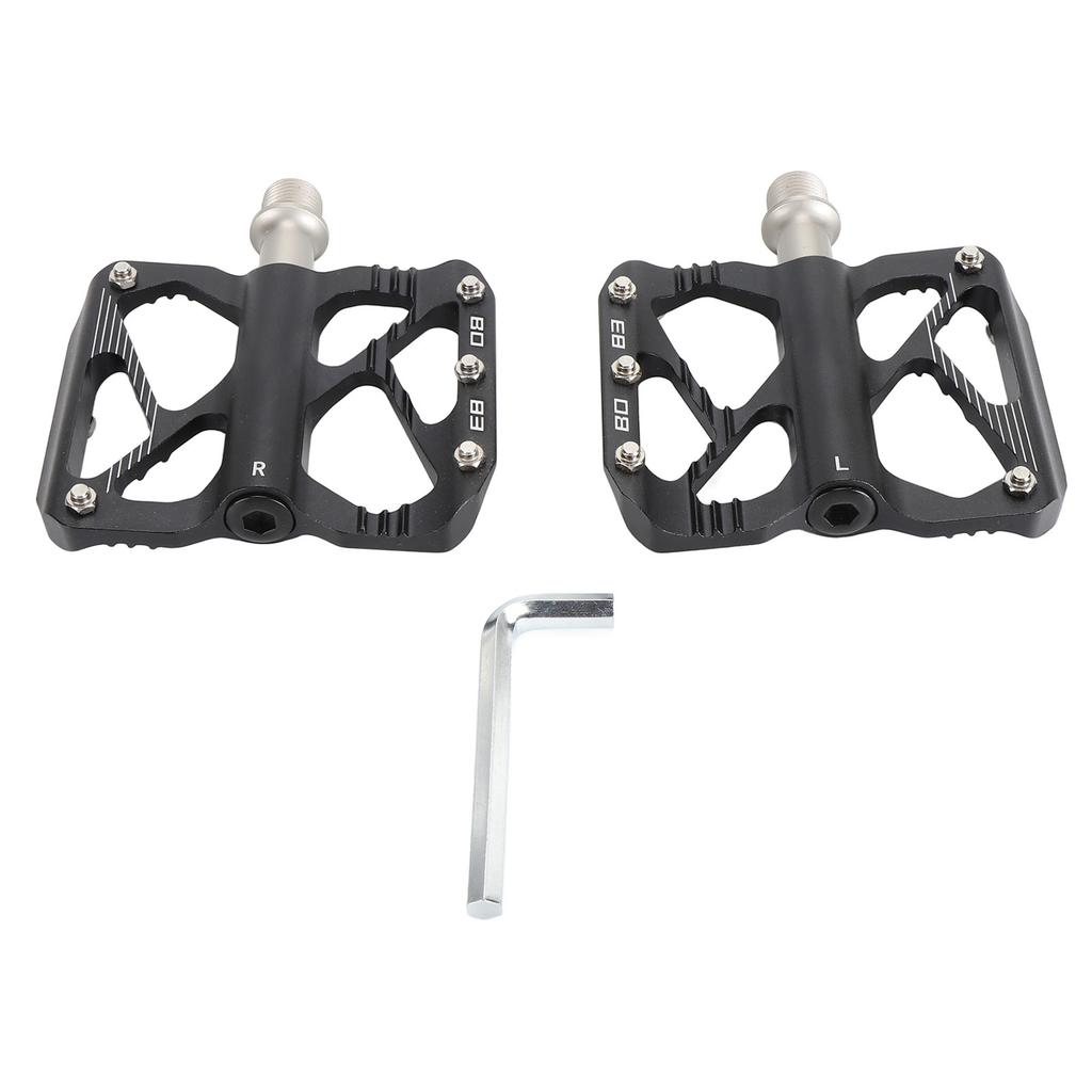 Aluminum Alloy Bicycle Pedals CNC Machined 3 Bearings Flat Bike Pedals with Removable Anti Skid
