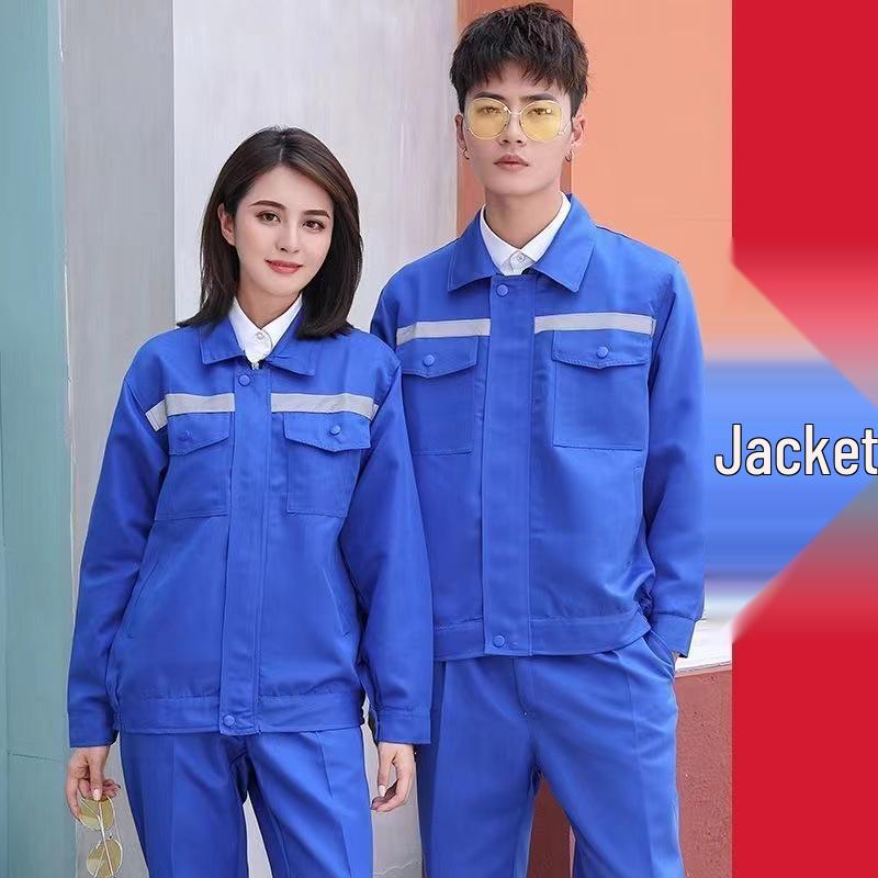 Men's Reflective Long-Sleeve Workwear Set - Durable Auto Repair Attire for Spring & Autumn