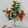 Plastic Artificial Camellia Flowers Real Touch Fake Flower  Shop Hotel Decoration