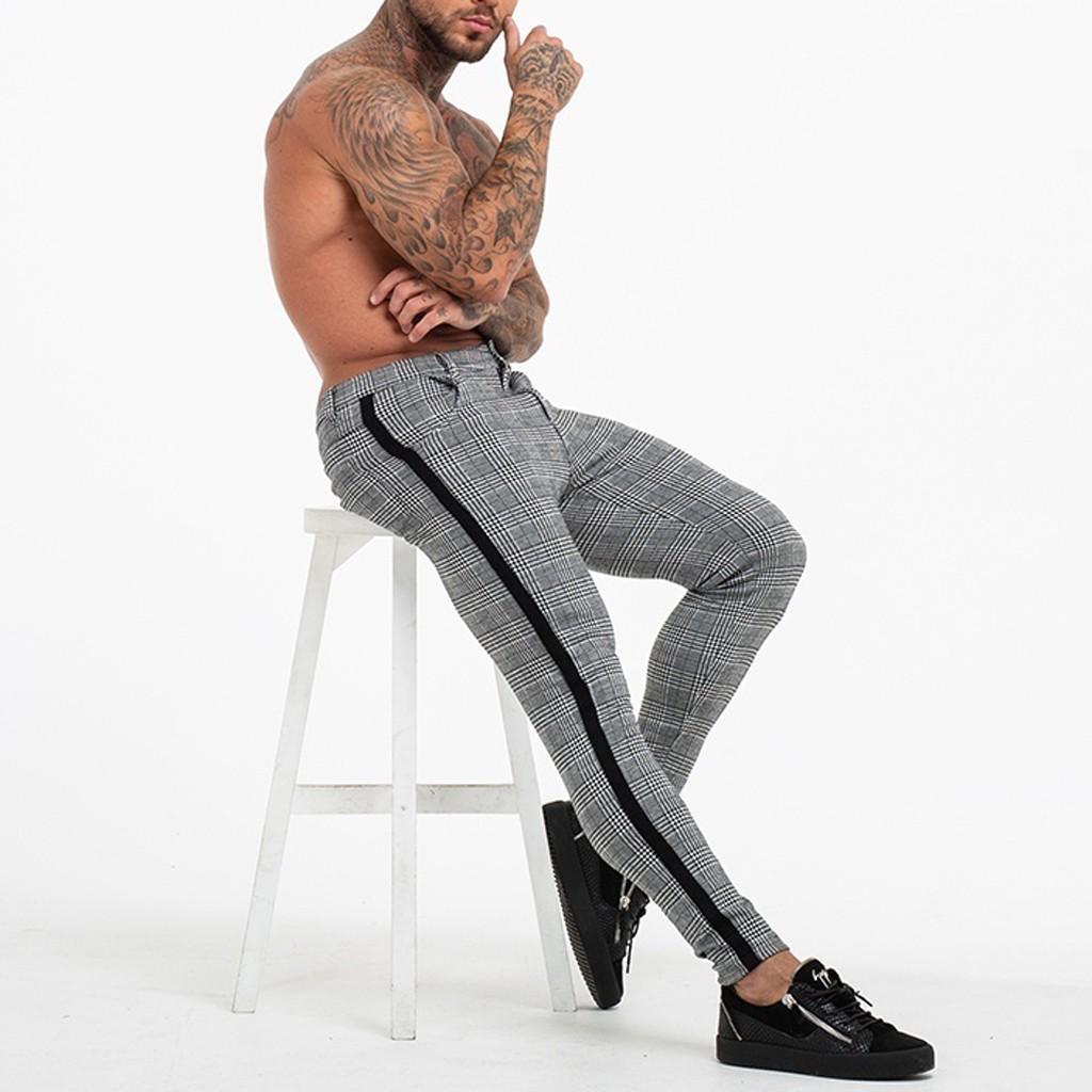 Мужские спортивные повседневные брюки с принтом для бодибилдинга и длинными брюками с гибкой талией