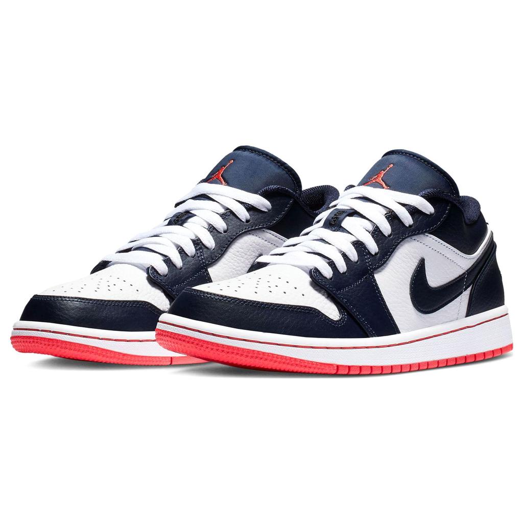 Air Jordan 1 Retro Low Obsidian Ember Unisex Sneakers Blue Ember-Glow-White 553558-481