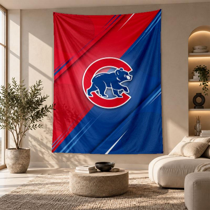 Decorative Tapestry,Chicago Cubs Printed Wall Art, Lightweight Wall Hanging For Bedroom Background
