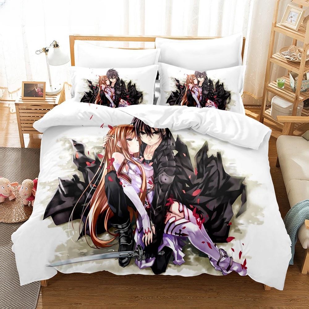 Anime Sword Art Online Bedding Sets Home Textile Pillow Case 3D Bed Linen Duvet Covers Kids Gift Bed Set Home Textiles Bedding