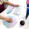 Cloud Mouse Pad Wrist Support Keyboard Wrist Rest Set With Ergonomic Memory Foam Non-Slip Base With Coasters For Home Office Laptop Desktop