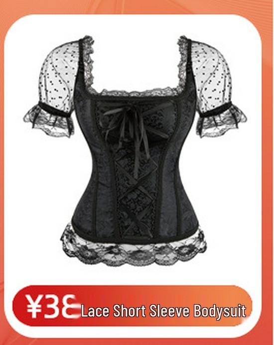 Винтажный корсетный кроп-топ «Рыбий скелет»: Кулиска, Утягивающая талия, Контроль живота, Без спины, Короткий боди-корсет с 4 крючками.
