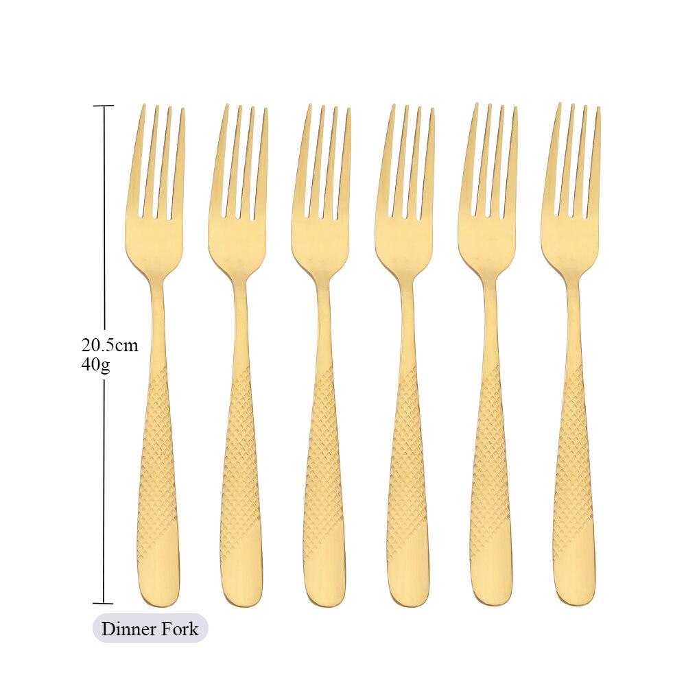 6 шт., набор столовых приборов, вилка для ужина, высококачественная посуда из нержавеющей стали, кухонные винтажные вилки для салата, набор столовых приборов, набор столового серебра