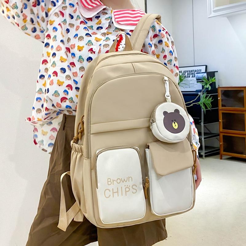 Рюкзак из трех предметов, набор цветных блоков, студенческий школьный рюкзак, женский рюкзак большой вместимости, сумка для письма с сумкой для ручек