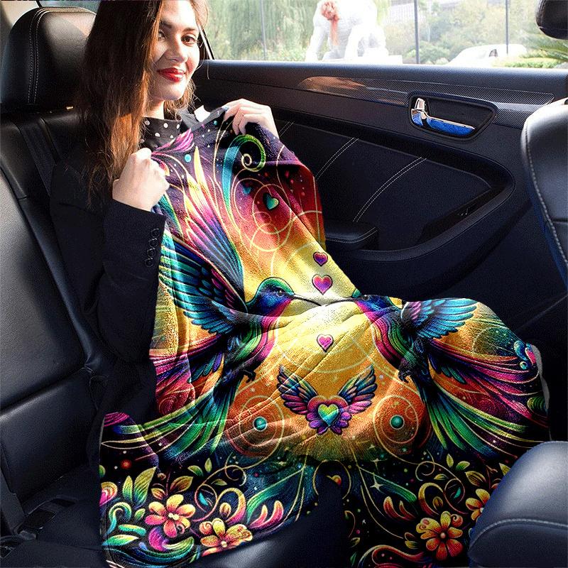 1pc Bird Printing Lightweight Flannel Blanket, Comfortable and Warm Blanket, for Camping Sofa Bed and Couch Office, Suitable for Gift Blanket