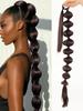 Synthetic Hair Extensions Bubble Braid Ponytail Afro Bubble Long Ponytail 30 Inch Wrap Around Lantern Pony Tail For Women Daily Used
